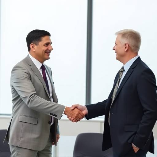 Due professionisti che si stringono la mano durante una riunione, rappresentando il coaching professionale