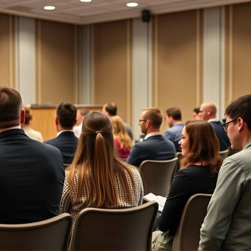 Immagine di persone che partecipano a un workshop di sviluppo personale in una sala conferenze a Bologna
