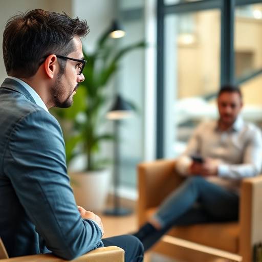 Una coach che ascolta attentamente il suo cliente durante una sessione di coaching a Bologna