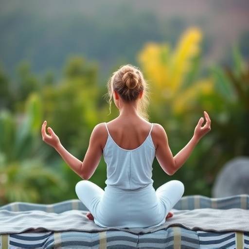 Una persona che medita in un ambiente tranquillo, simboleggiando il coaching per il benessere personale