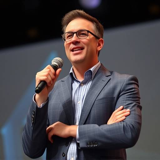 Una persona che parla in pubblico con sicurezza, simbolo del coaching per la leadership